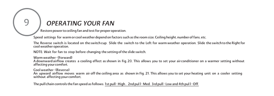 P17-e, Operating your fan | Minka Group F614-PW User Manual | Page 18 / 23