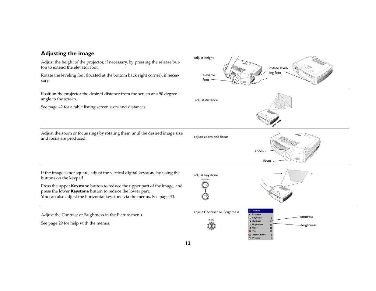 Adjusting the image | Ask Proxima C410/C420 User Manual | Page 14 / 50