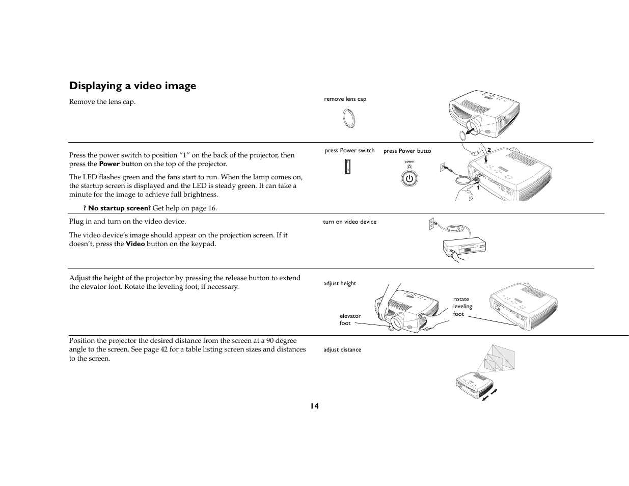 Displaying a video image | Ask Proxima C410/C420 User Manual | Page 16 / 50