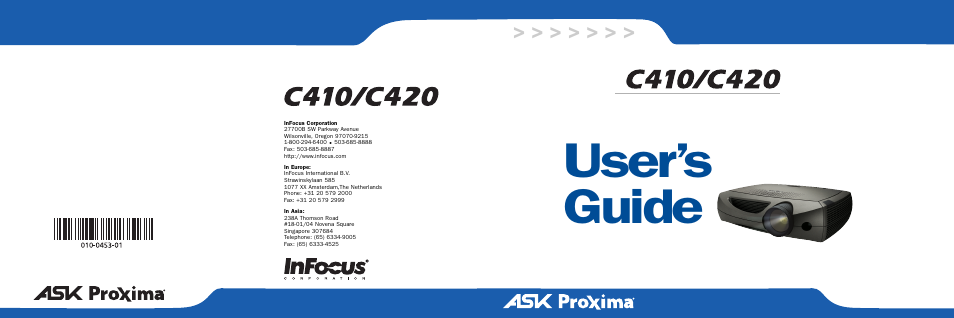 User’s guide | Ask Proxima C410/C420 User Manual | Page 50 / 50