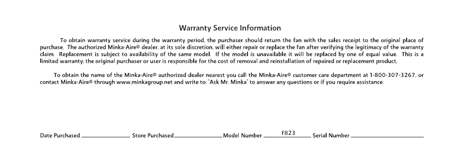 Minka Group F823-SL User Manual | Page 4 / 24