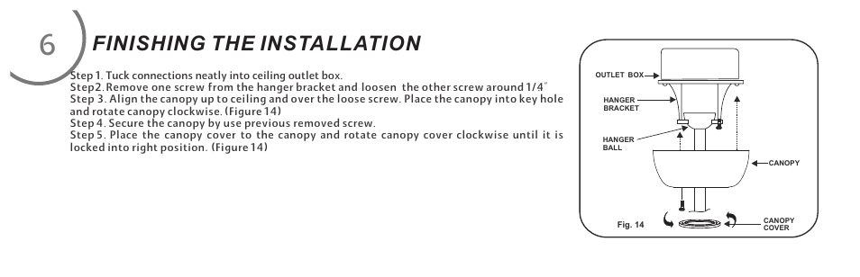 页 14, Finishing the installation | Minka Group F695-CC User Manual | Page 14 / 23