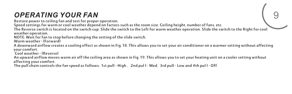 页 17, Operating your fan | Minka Group F695-CC User Manual | Page 17 / 23