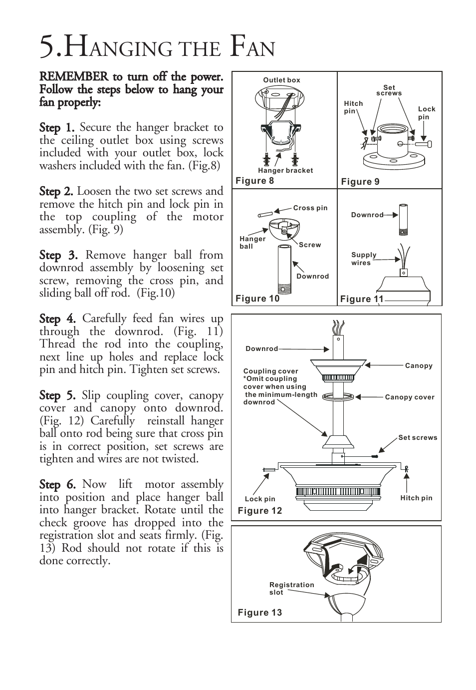 Anging the | Minka Group F701-PW User Manual | Page 7 / 15