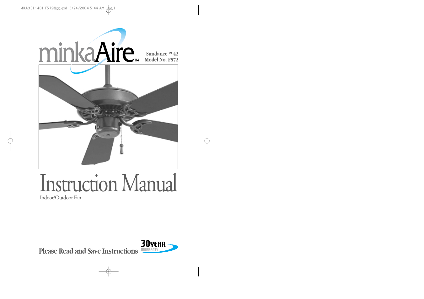 Minka Group F572-ORB User Manual | 9 pages