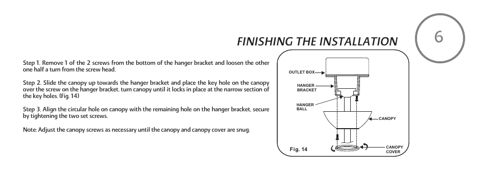 Finishing the installation | Minka Group F753-KA User Manual | Page 15 / 24