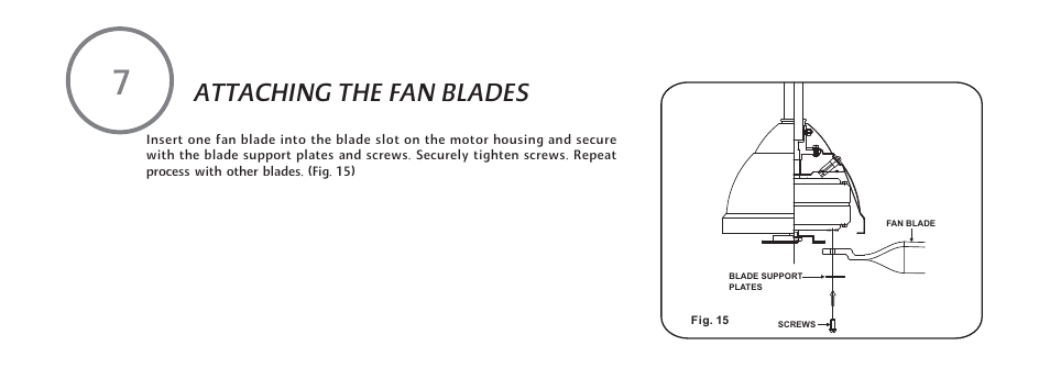 Attaching the fan blades | Minka Group F753-KA User Manual | Page 16 / 24