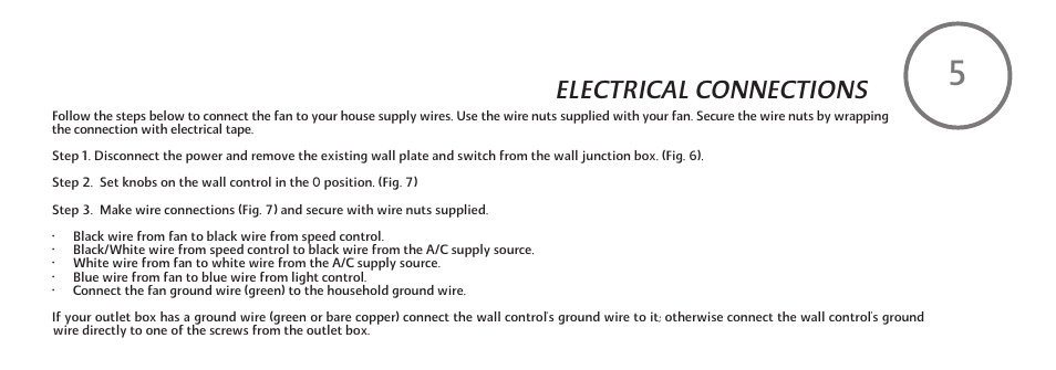 F510-e-p-9, Electrical connections | Minka Group F510-WH User Manual | Page 11 / 24