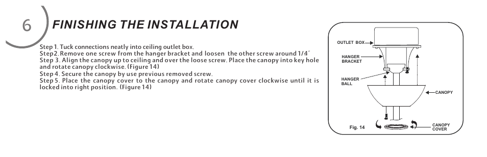 页 14, Finishing the installation | Minka Group F522-ORB User Manual | Page 14 / 26