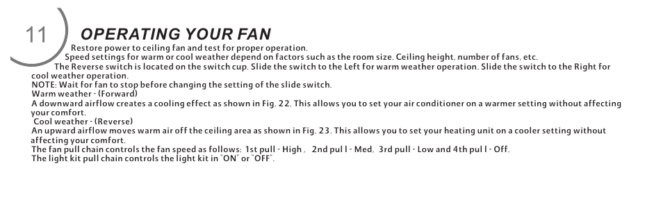 页 20, Operating your fan | Minka Group F522-ORB User Manual | Page 20 / 26