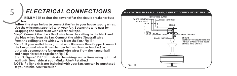 页 12, Electrical connections | Minka Group F659-FB User Manual | Page 12 / 24