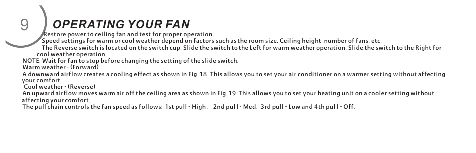 页 17, Operating your fan | Minka Group F659-FB User Manual | Page 17 / 24