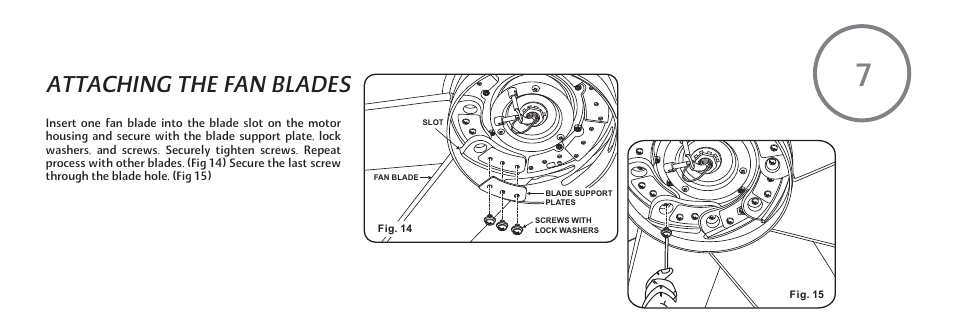 Attaching the fan blades | Minka Group F889-BNW User Manual | Page 15 / 26