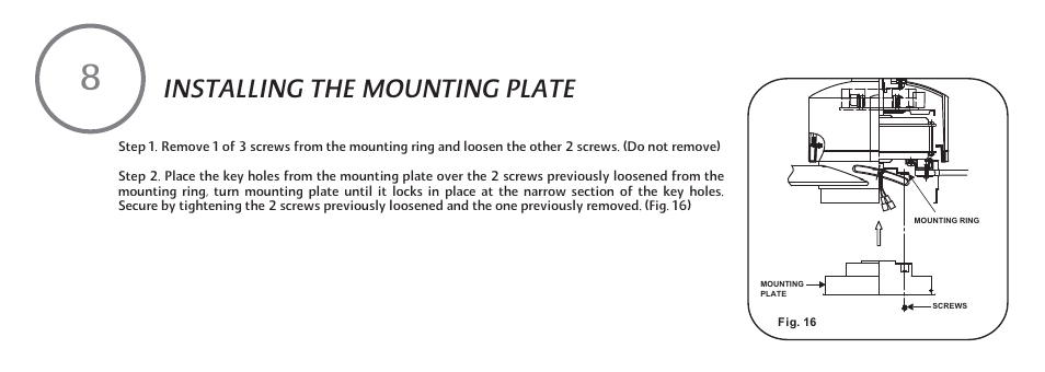 Installing the mounting plate | Minka Group F889-BNW User Manual | Page 16 / 26