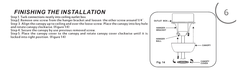 页 15, Finishing the installation | Minka Group F696-WH User Manual | Page 15 / 24