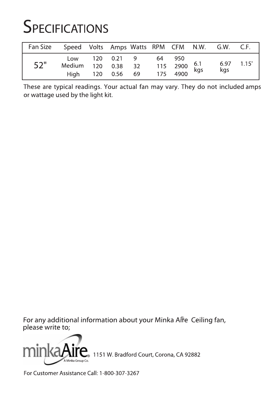 Minka Group F565-WH User Manual | Page 13 / 13