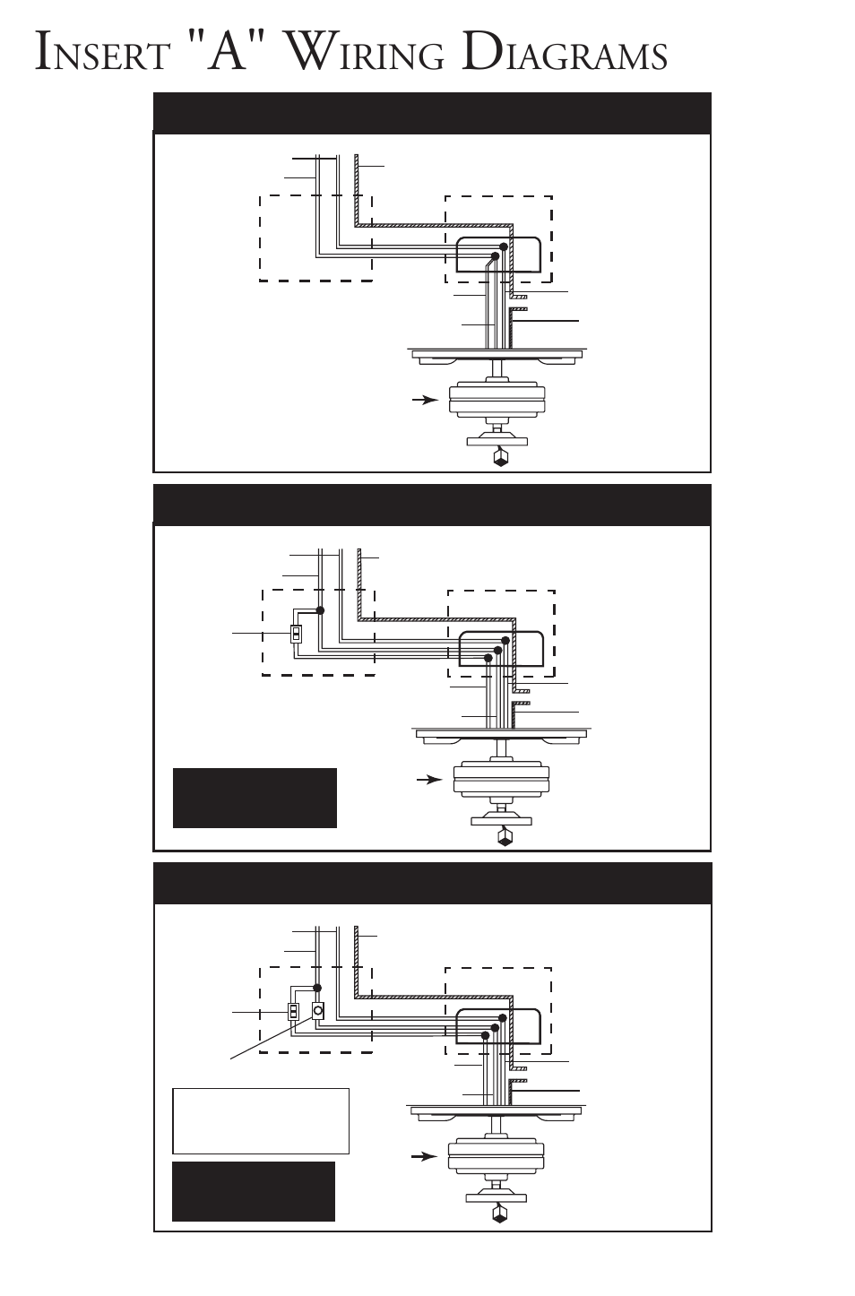 A" w, Nsert, Iring | Iagrams, Wiring option 1, Wiring option 2 | Minka Group F565-WH User Manual | Page 7 / 13