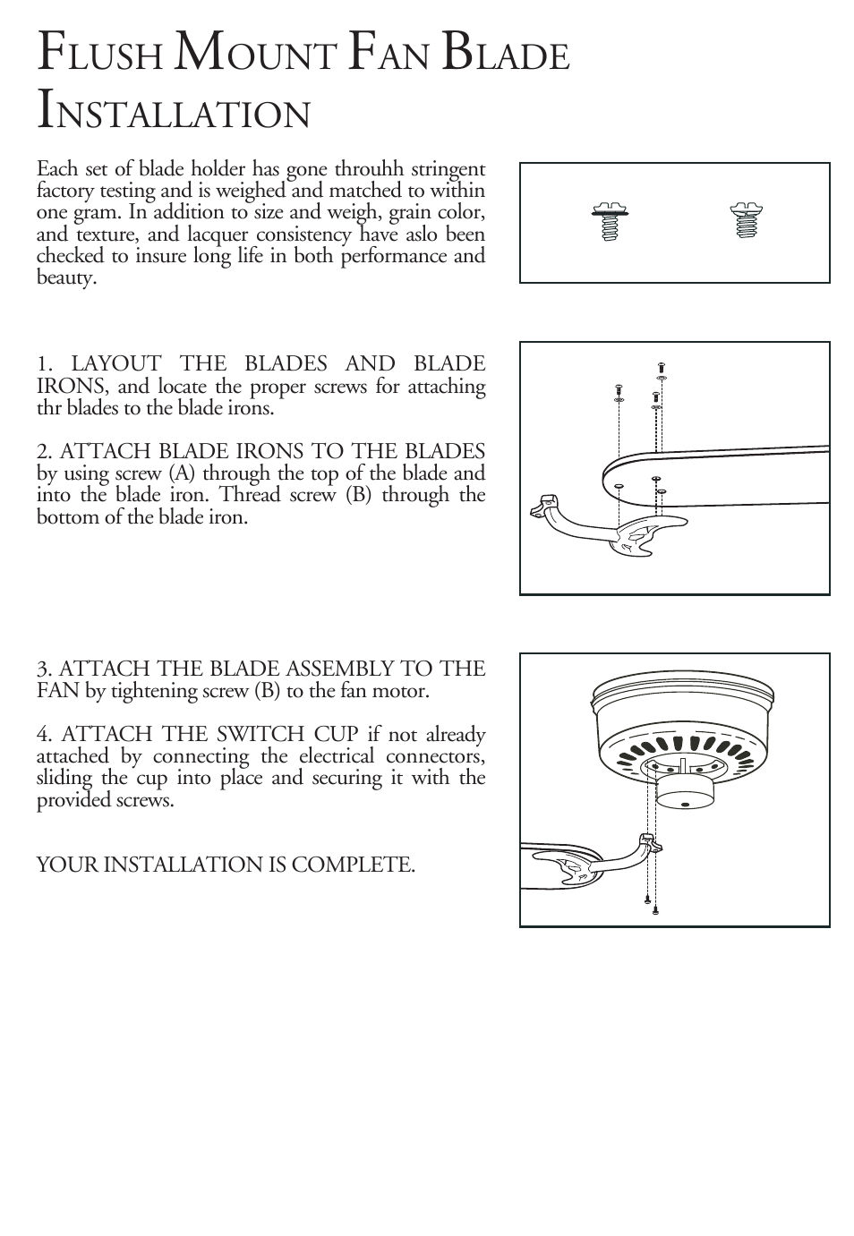 Lush, Ount, Lade | Nstallation | Minka Group F565-WH User Manual | Page 8 / 13