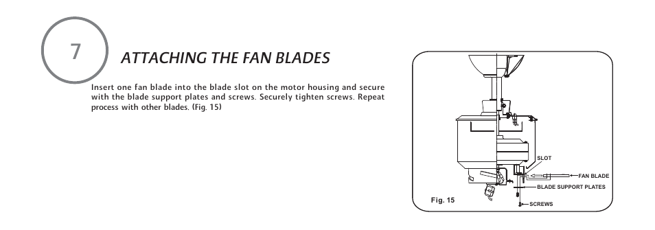 Attaching the fan blades | Minka Group F734-GL User Manual | Page 16 / 25