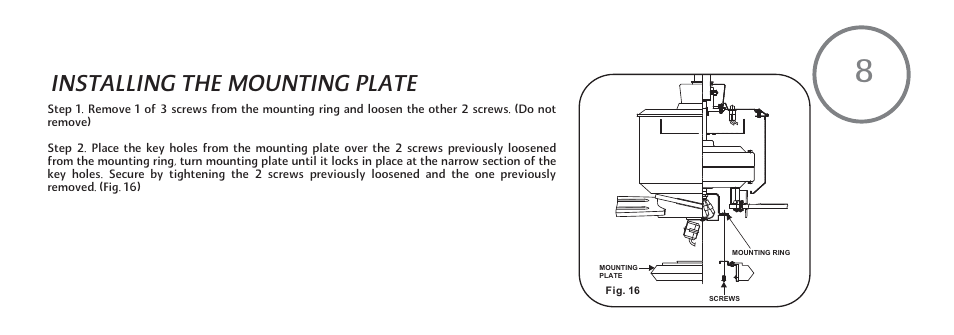 Installing the mounting plate | Minka Group F734-GL User Manual | Page 17 / 25