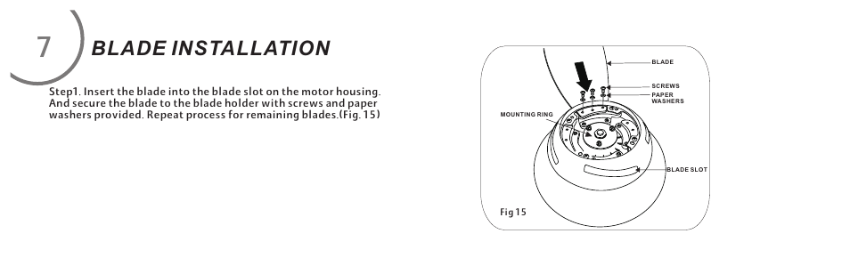 Blade installation | Minka Group F514-BN User Manual | Page 16 / 30