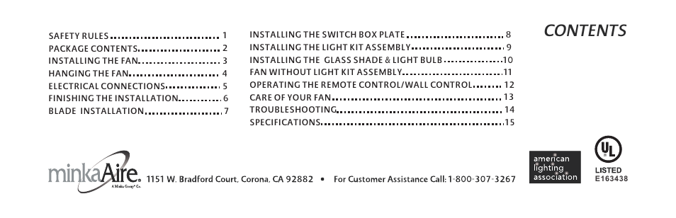 Minka Group F514-BN User Manual | Page 5 / 30