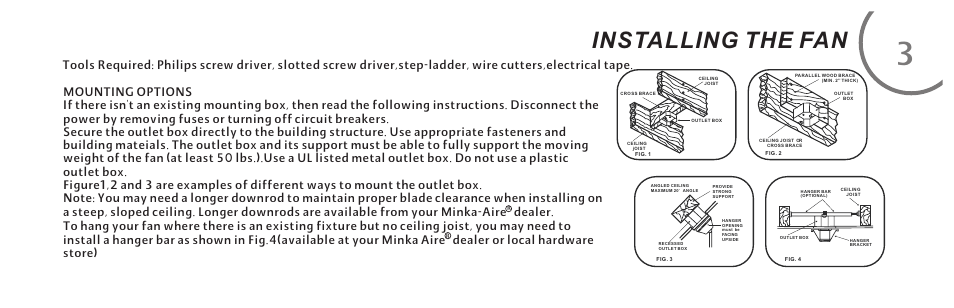 Installing the fan | Minka Group F514-BN User Manual | Page 9 / 30