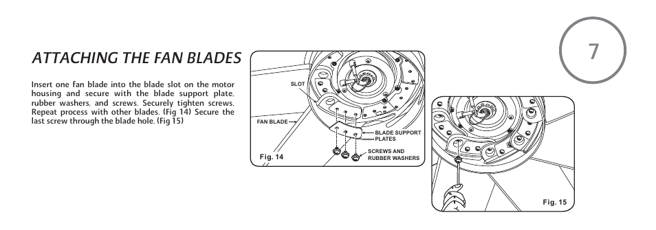 Attaching the fan blades | Minka Group F888-WHF User Manual | Page 15 / 26