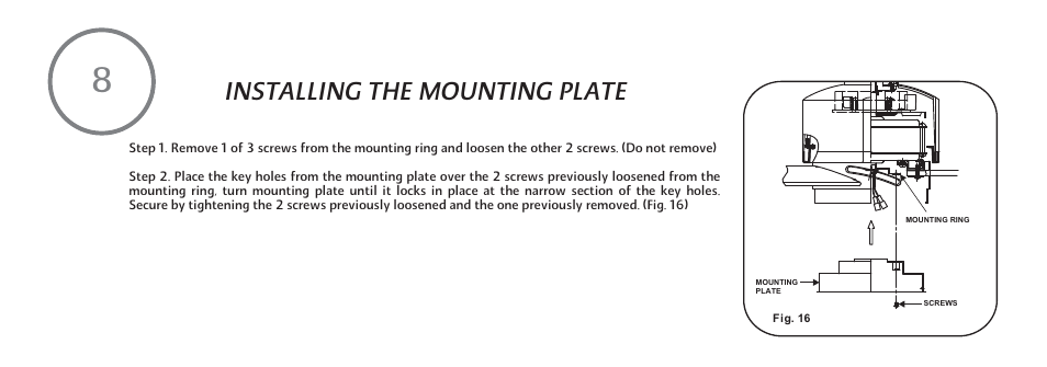 Installing the mounting plate | Minka Group F888-WHF User Manual | Page 16 / 26