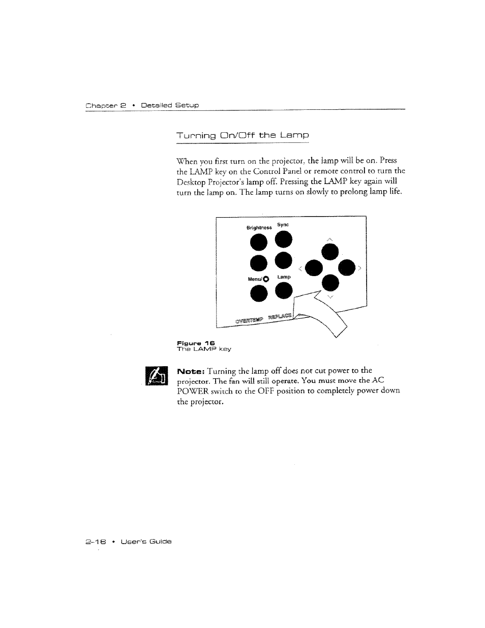 Turning on/off the lamp, Turning on/oifthe lamp —16, Imotes | Ask Proxima DP2300 User Manual | Page 32 / 71