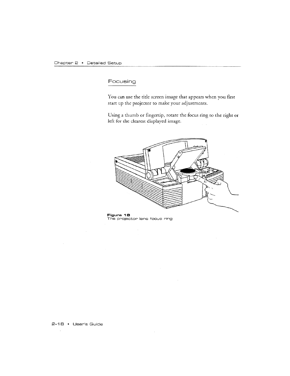 Focusing, Focusing -18 | Ask Proxima DP2300 User Manual | Page 34 / 71