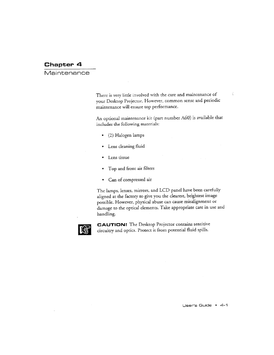 Chapt:er <4, Maintenance | Ask Proxima DP2300 User Manual | Page 49 / 71