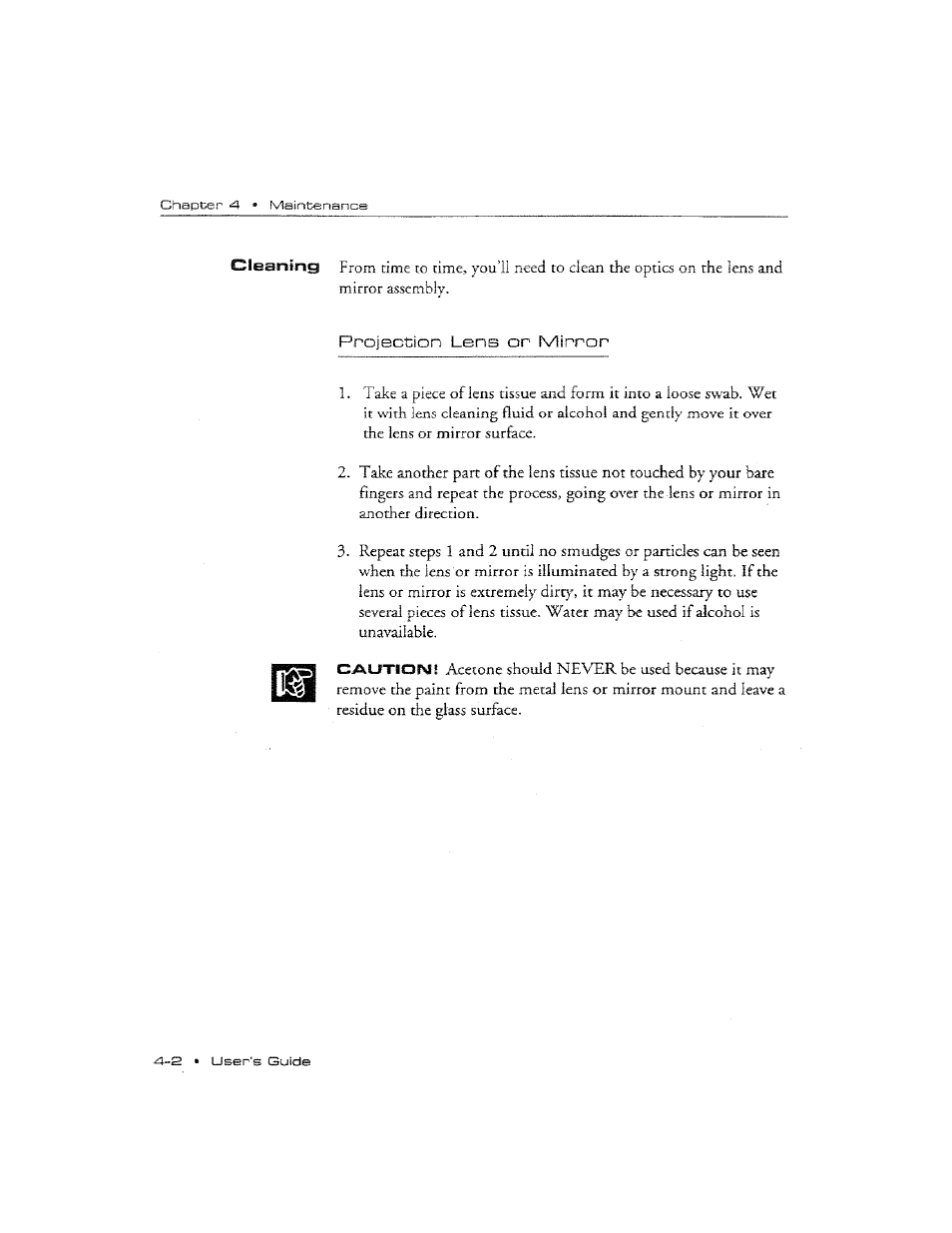 Projection lens or minror | Ask Proxima DP2300 User Manual | Page 50 / 71