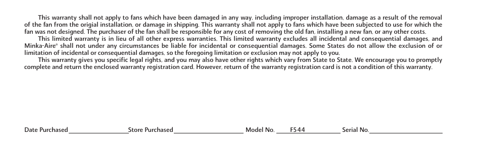 Minka Group F544-BCW User Manual | Page 4 / 22