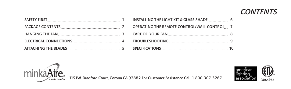 Minka Group F544-BCW User Manual | Page 5 / 22