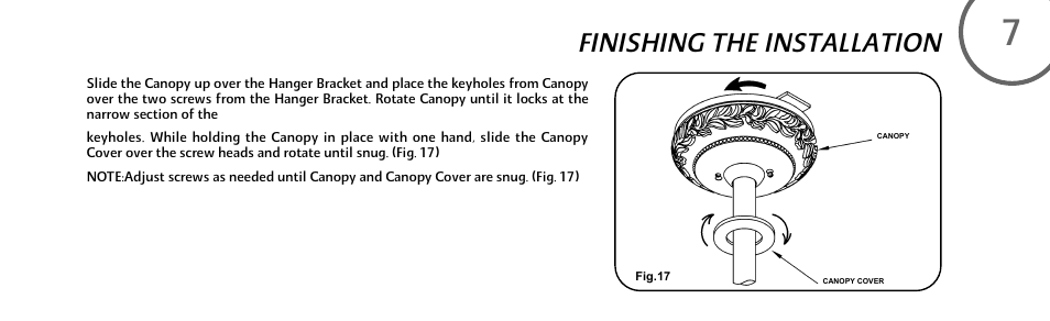 Finishing the installation | Minka Group F707-FLP User Manual | Page 15 / 24