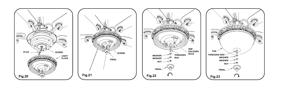 Fig.20, Fig.21, Fig.22 fig.23 | Minka Group F707-FLP User Manual | Page 18 / 24