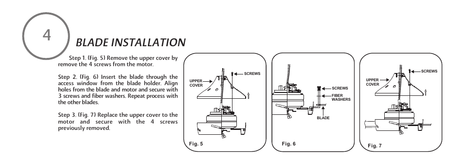 F521-e-p-9, Blade installation | Minka Group F521-WHF User Manual | Page 10 / 26
