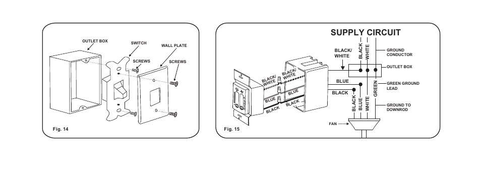 F521-e-p-13, Supply circuit | Minka Group F521-WHF User Manual | Page 14 / 26