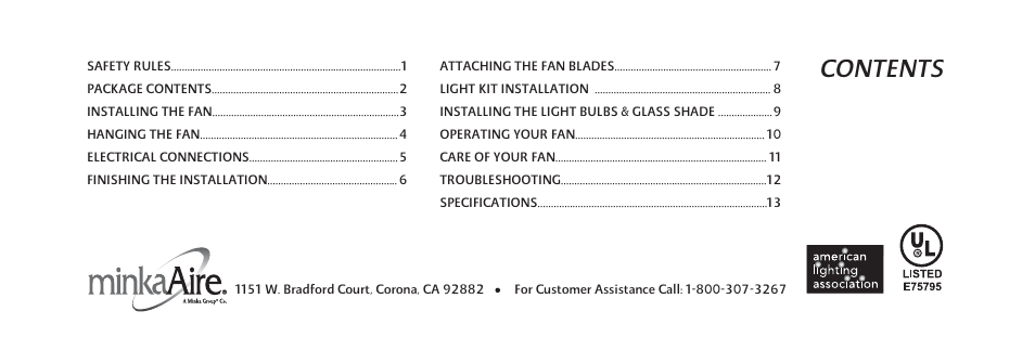 Minka Group F548-BWH User Manual | Page 5 / 24