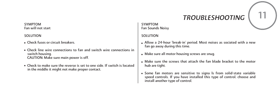 Troubleshooting | Minka Group F637-WHF User Manual | Page 20 / 22