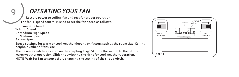 页 16, Operating your fan | Minka Group F524-ORB User Manual | Page 16 / 22