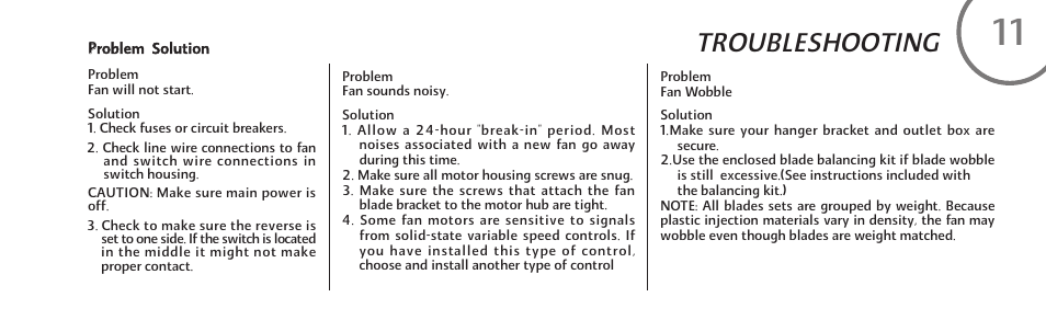 Troubleshooting | Minka Group F571-DRF User Manual | Page 21 / 22