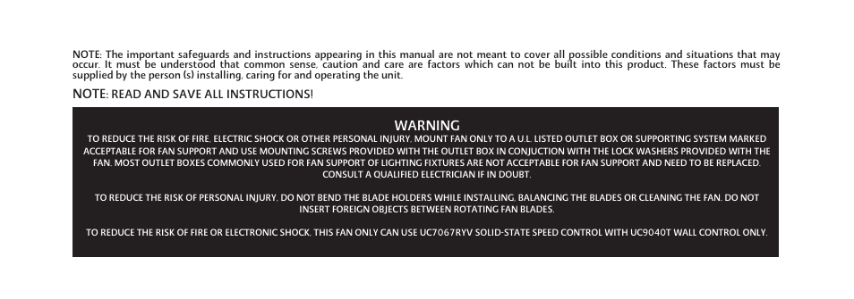 E-p-6, Warning | Minka Group F302-BN User Manual | Page 7 / 23