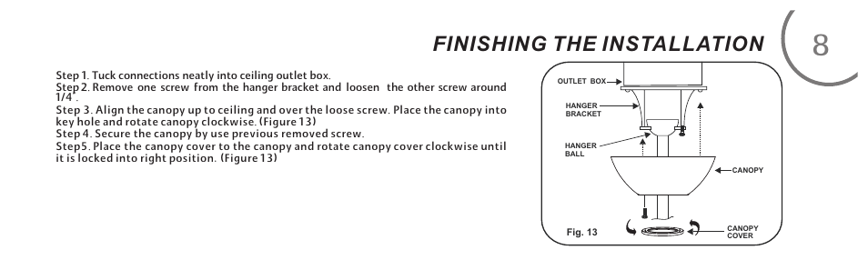 页 15, Finishing the installation | Minka Group F833-BK User Manual | Page 15 / 22