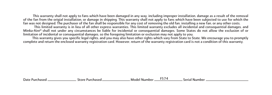 Minka Group F574-WH User Manual | Page 4 / 22