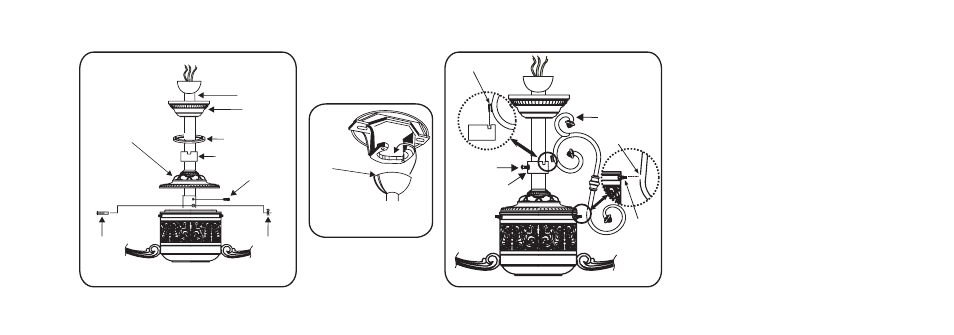 Installing the decorative scroll arms | Minka Group F502-BCW User Manual | Page 12 / 27