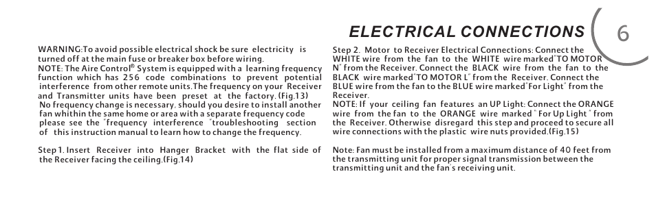 页 13, Electrical connections | Minka Group F844-SL User Manual | Page 13 / 26