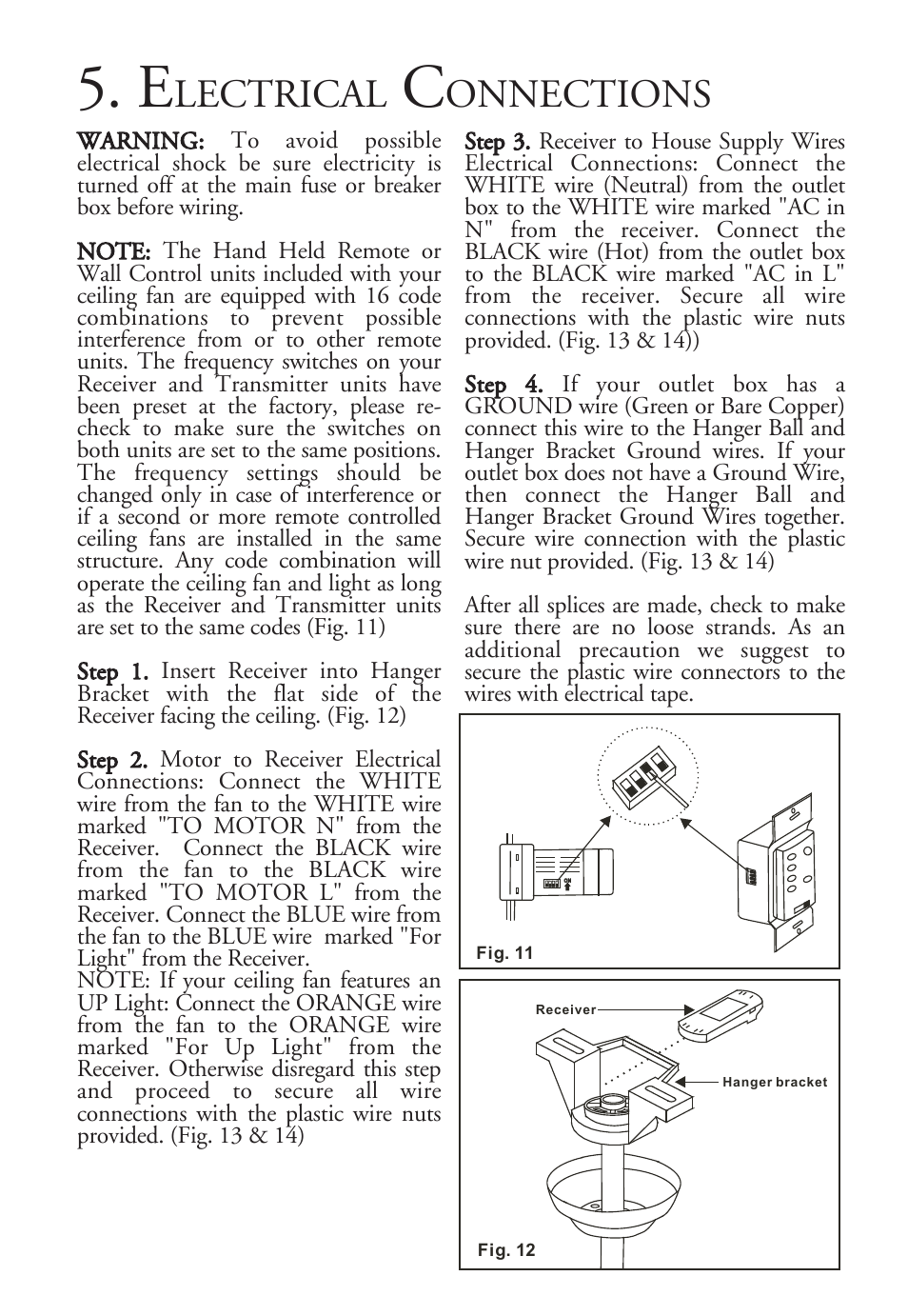 Lectrical, Onnections | Minka Group F596-PN/TL User Manual | Page 7 / 16