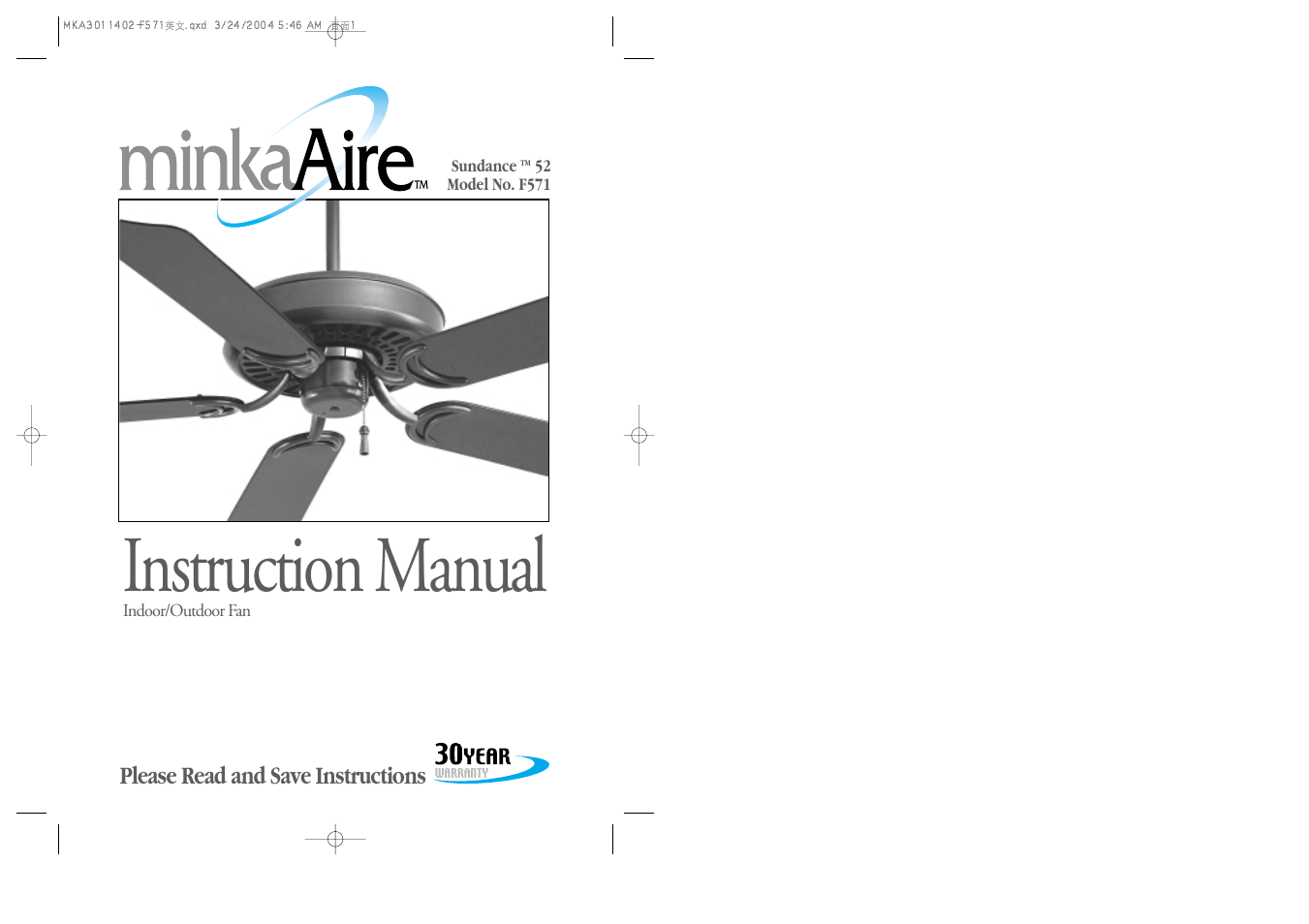 Minka Group F571-ORB User Manual | 9 pages